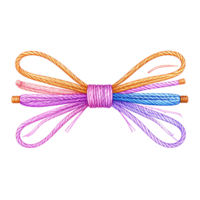 Colorful String Bow Knot on Transparent Background png