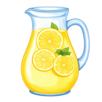 Refreshing Lemonade Pitcher with Lemon Slices png