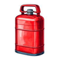 Red Metal Jerrycan with Handle on Transparent Background png