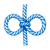 Blue Rope Knot Illustration on Transparent Background png