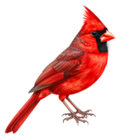 Vibrant Red Cardinal Bird on Transparent Background png