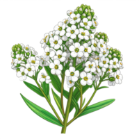 White Flower Cluster Botanical Illustration png