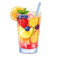 Refreshing Fruit Cocktail with Citrus and Berries png