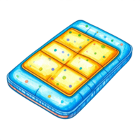 Inflatable Mattress with Yellow and Blue Pattern png