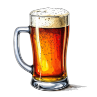 Amber Beer in a Mug with Frothy Head png