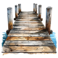 Rustic Wooden Dock Extending Over Calm Water png