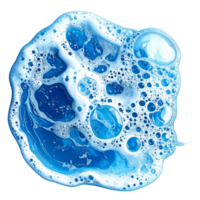 Blue and White Foam Bubbles Texture on Transparent Background png