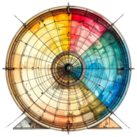 Watercolor Circular Color Chart Design png
