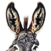 Close-up of a Donkey's Head with Large Ears png