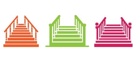 Staircase Steps Icon Collection Set Architecture Building Interior Design Elements Illustration Construction Symbol Pack vector