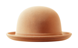 Retro bowler hat with felt texture on a white surface png