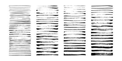 Hand drawn collection of thin abstract ink lines and brush strokes. Grunge set of graphic illustrations for banner template, various design projects. elements isolated on white background. vector