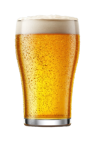 Chilled glass of refreshing beer with frothy head png