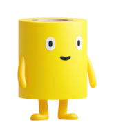 Yellow cartoon character resembling toilet paper roll with arms and legs png