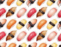 Sushi pattern design for backgrounds vector