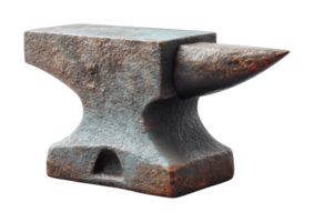 Rustic metal anvil with textured surface for forging and blacksmithing png