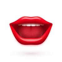 illustration of open red lips vector