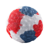 Textured red and blue sphere with geometric patterns png
