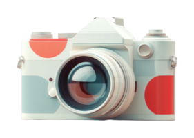 Retro-inspired camera with geometric design and large lens png