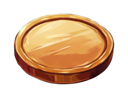 Shiny gold coin with textured surface and smooth edges png