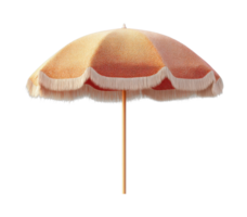 Vintage style beach parasol with fringe detailing png