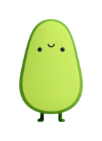 Cute smiling avocado character with simple features and minimalist design png