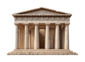 Ancient greek temple with doric columns and classical architecture png
