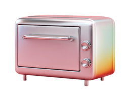 Retro-style metallic toaster oven with gradient finish and knobs png