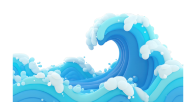 Dynamic ocean waves with foam in motion png