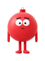 Red spherical cartoon character with large eyes and simple facial expression png