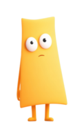 Yellow animated character with surprised expression png