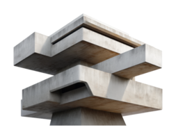 Brutalist architectural design of modern concrete structure with geometric shapes png
