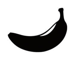 Silhouette of a banana on white background png