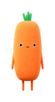 Cute cartoon carrot character with simple facial features and green top png
