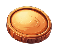 Golden coin with an intricate design and smooth edge png
