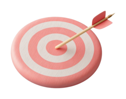 Bullseye with arrow in center of red and white target png