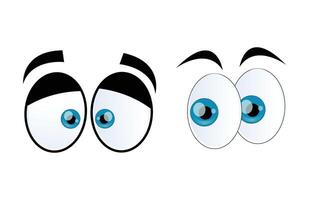 Funny Cartoon Eyes with Eyebrows vector