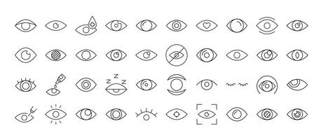Collection of unique eye icons vector