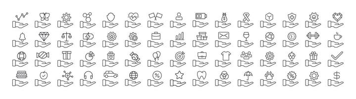 Variety of symbolic icons in hand-drawn style vector