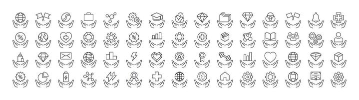 Variety of graphic icons in monochrome style vector