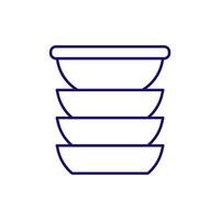 Stack of Plates Minimalistic Thin Icon for Web and Graphic Design, Apps, Banners, Social Network and Cards vector