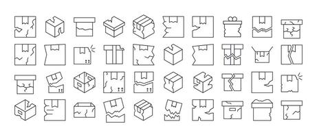 various styles of cardboard box icons vector