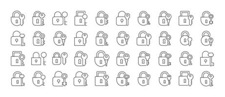 Key lock icons for security designs vector