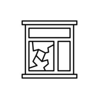Broken Window Minimalistic Thin Line Icon for Web and Graphic Design, Apps, Banners, Social Network and Cards vector