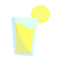 Refreshing Glass of Lemonade with Lemon Slice vector
