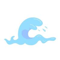 Cartoon Illustration of Blue Ocean Wave Splashing vector