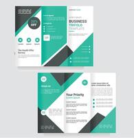 Business trifold template design example vector