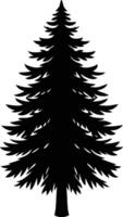 Silhouette of a Tall Evergreen Pine Tree Classic Forest Nature Illustration christmas tree silhouette vector