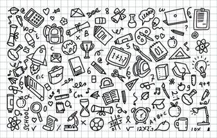 collection of hand drawn back to school doodle element vector