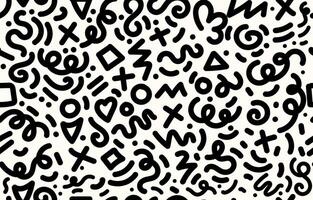 trendy black memphis geometric seamless pattern background in black color vector
